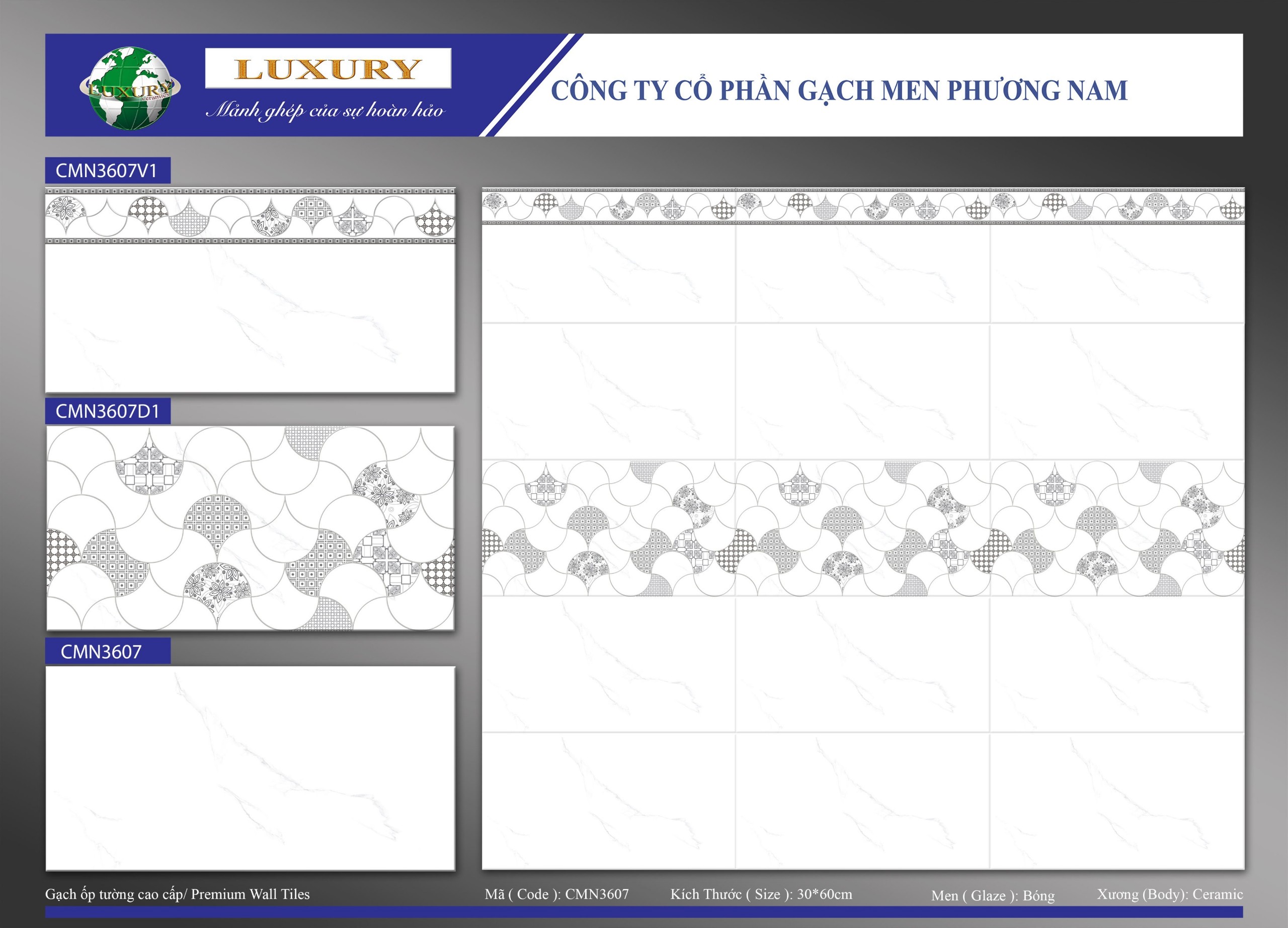 Gạch ốp Phương Nam 3607V1