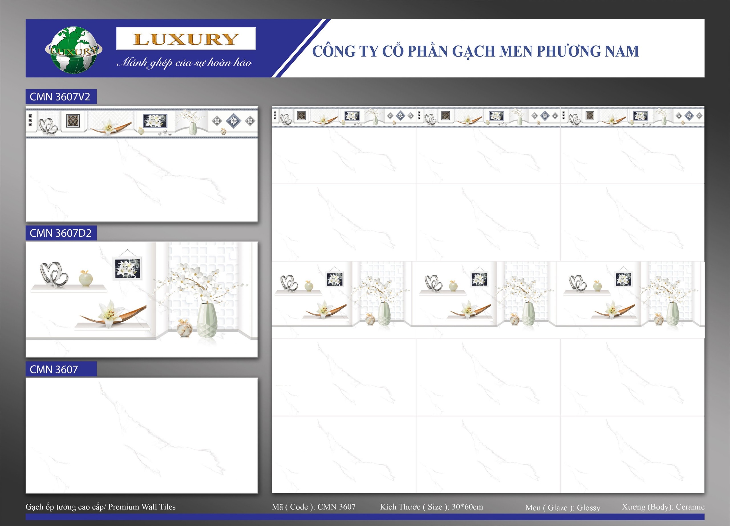 Gạch ốp Phương Nam 3607V2