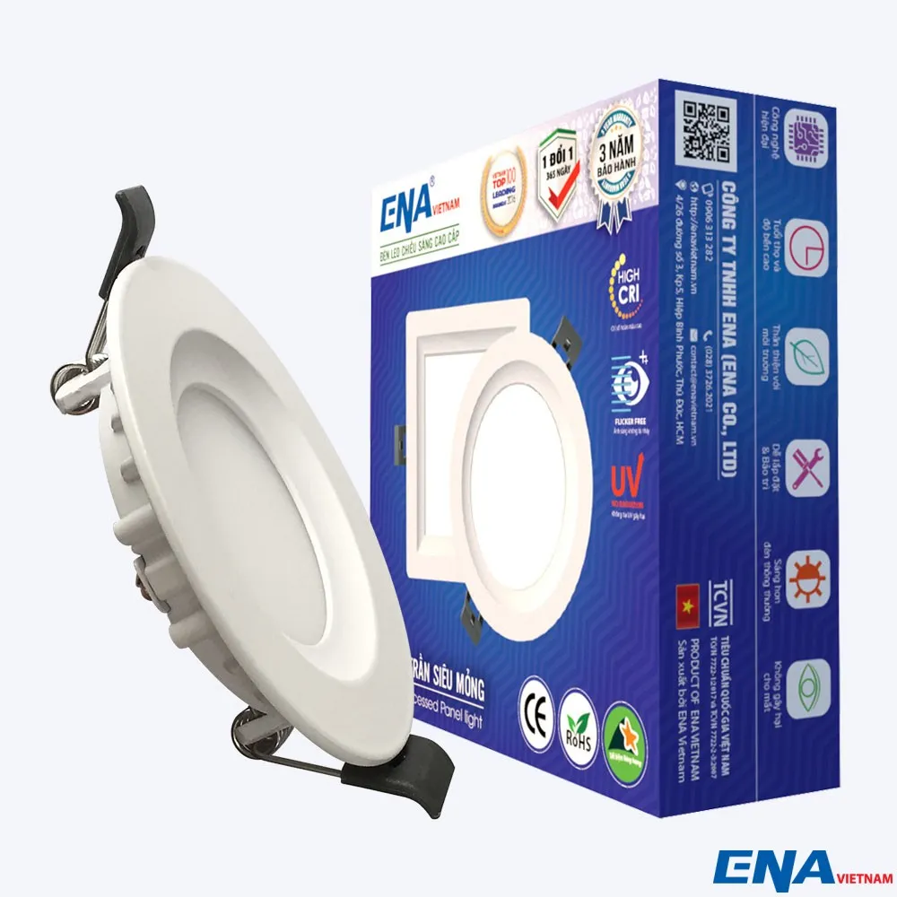Đèn LED âm trần tròn 3W Trắng, Trung tính, Vàng